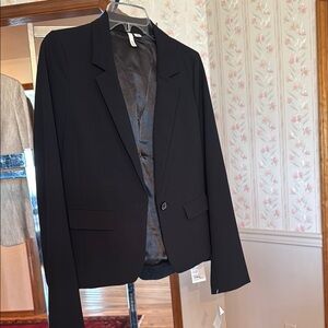 Frenchi Black Tailored Blazer with Notched Lapels